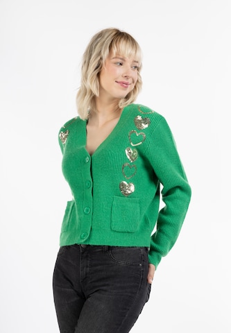 Cardigan 'Nolie' MYMO en vert : devant