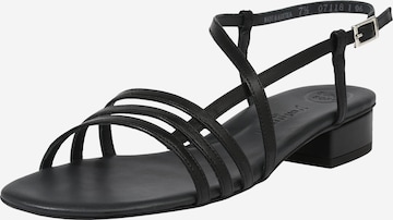 Paul Green Strap Sandals in Black: front