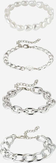 Nasty Gal Bracelet en argent / blanc perle, Vue avec produit