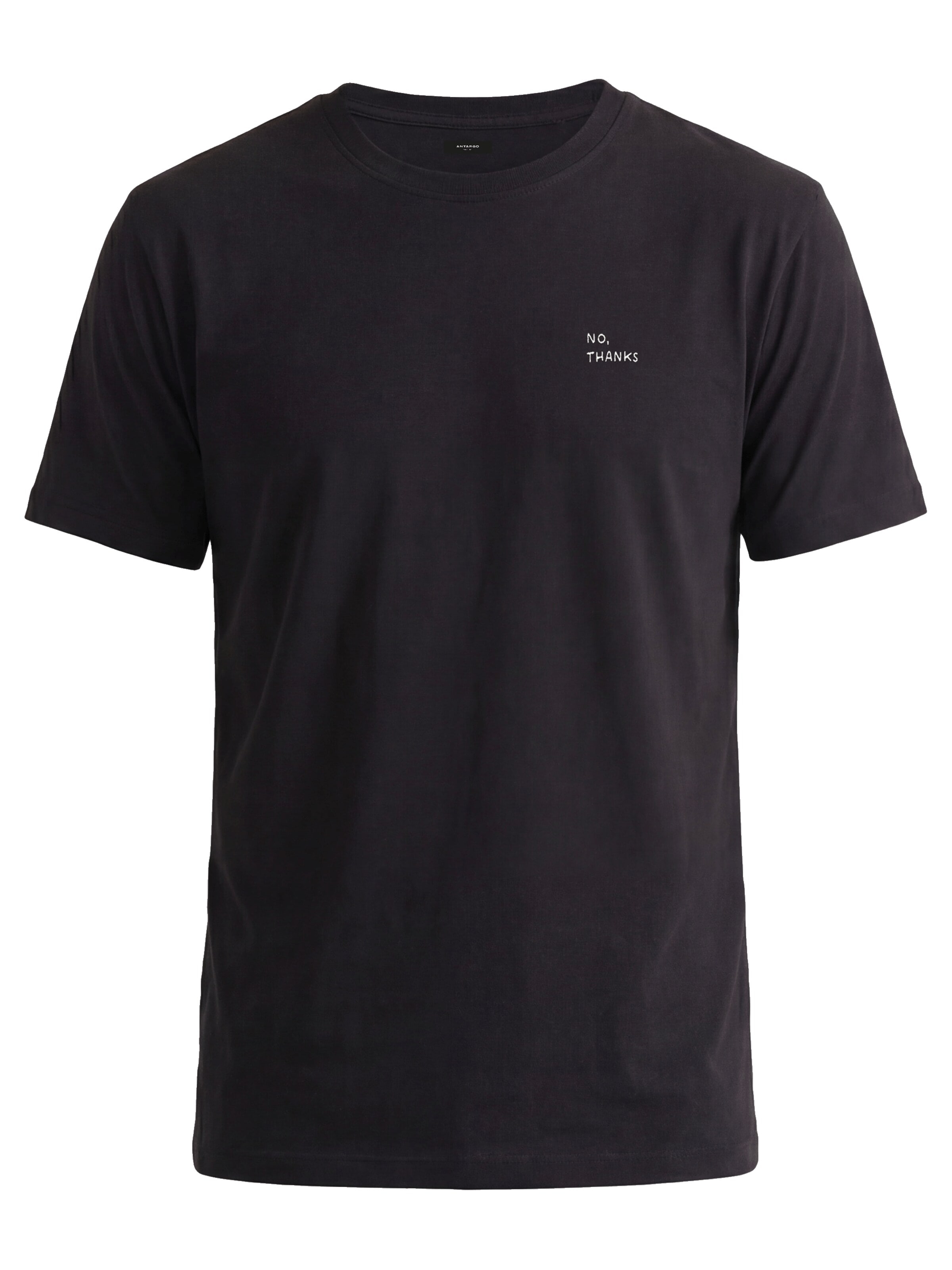 Antargo Shirt 'Embroidery T-Shirt' in Black: front
