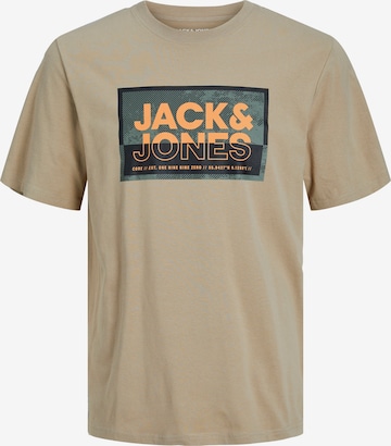 T-Shirt 'LOGAN' JACK & JONES en beige : devant