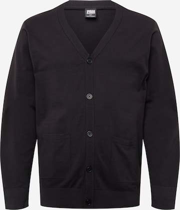 Urban Classics Knit Cardigan in Black: front