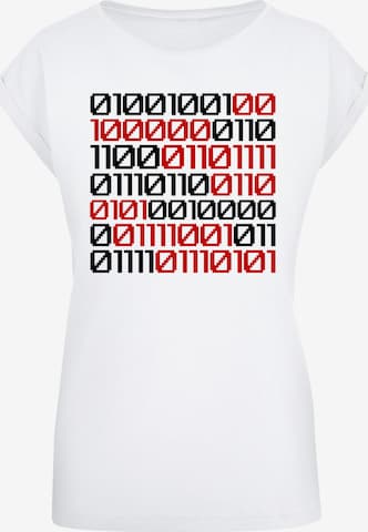 F4NT4STIC Shirt 'I Love You 01001001 Binary Code Valentinstag' in Wit: voorkant