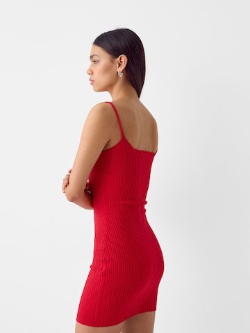 Bershka Pletené šaty - Červená