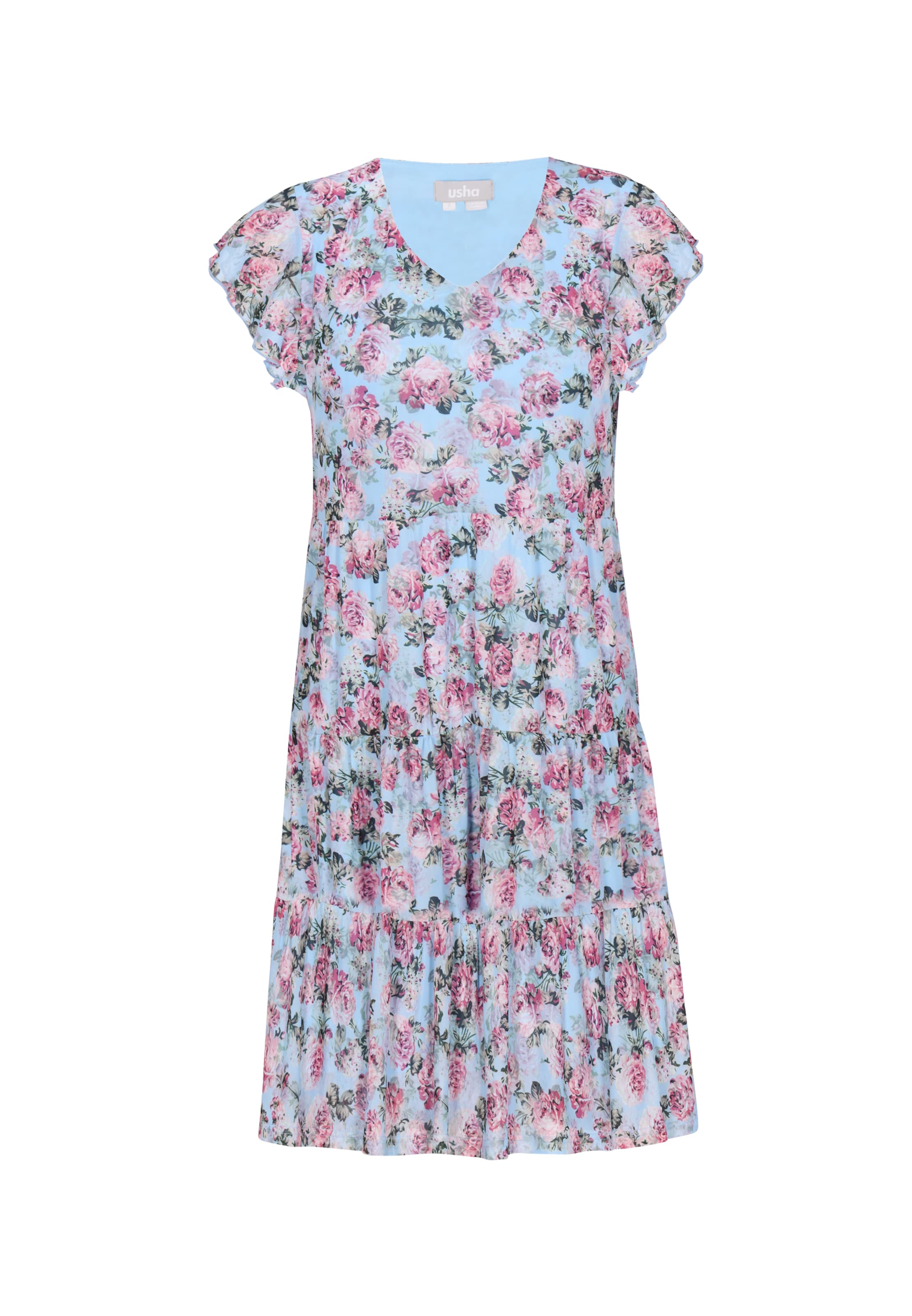 Robe Usha en bleu : devant