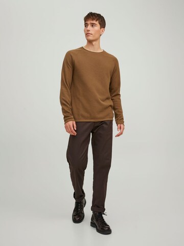 JACK & JONES Regular fit Пуловер 'Hill' в кафяво