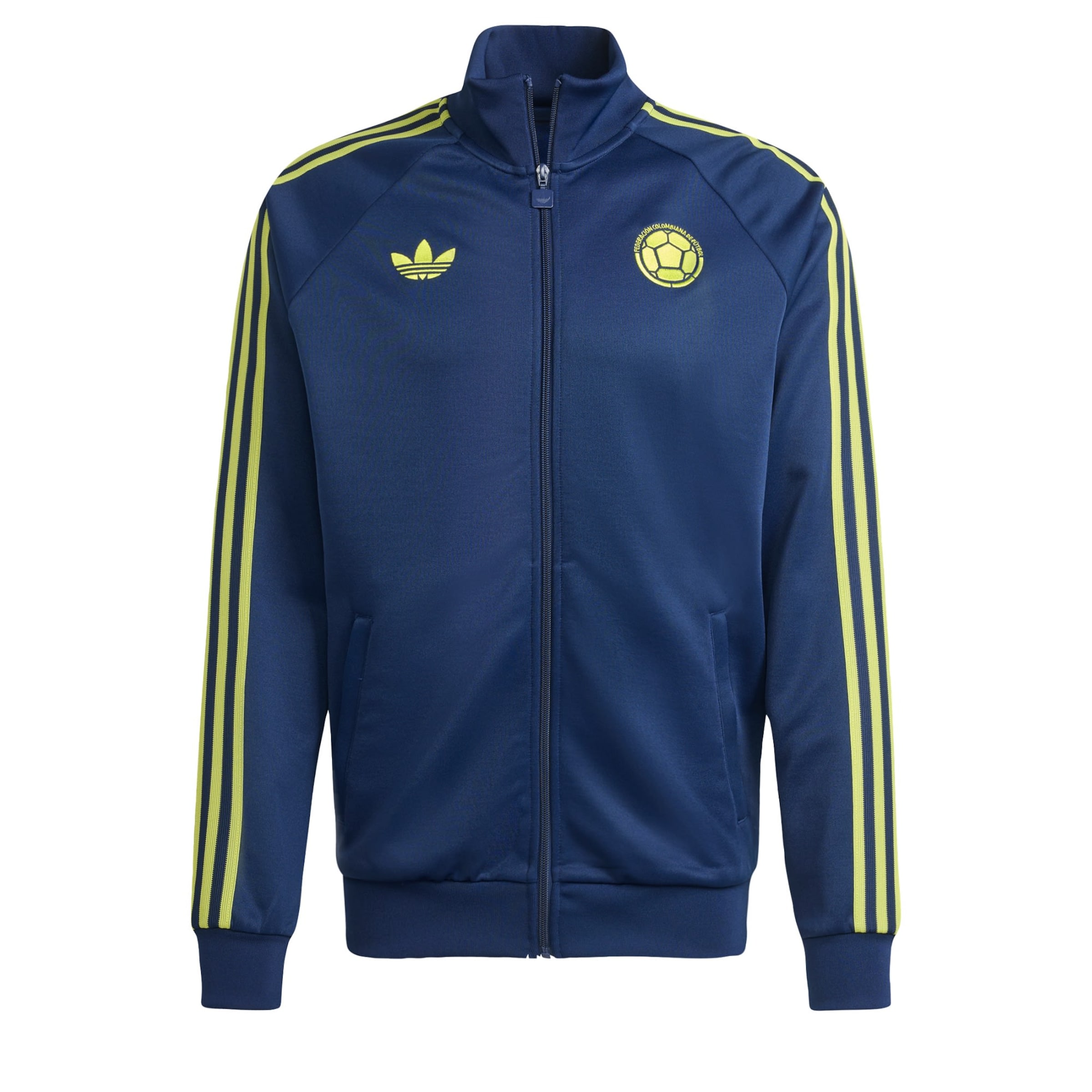 ADIDAS PERFORMANCE Trainingsjacke 'Kolumbien' in XS in dunkelblau / neongelb, Produktansicht