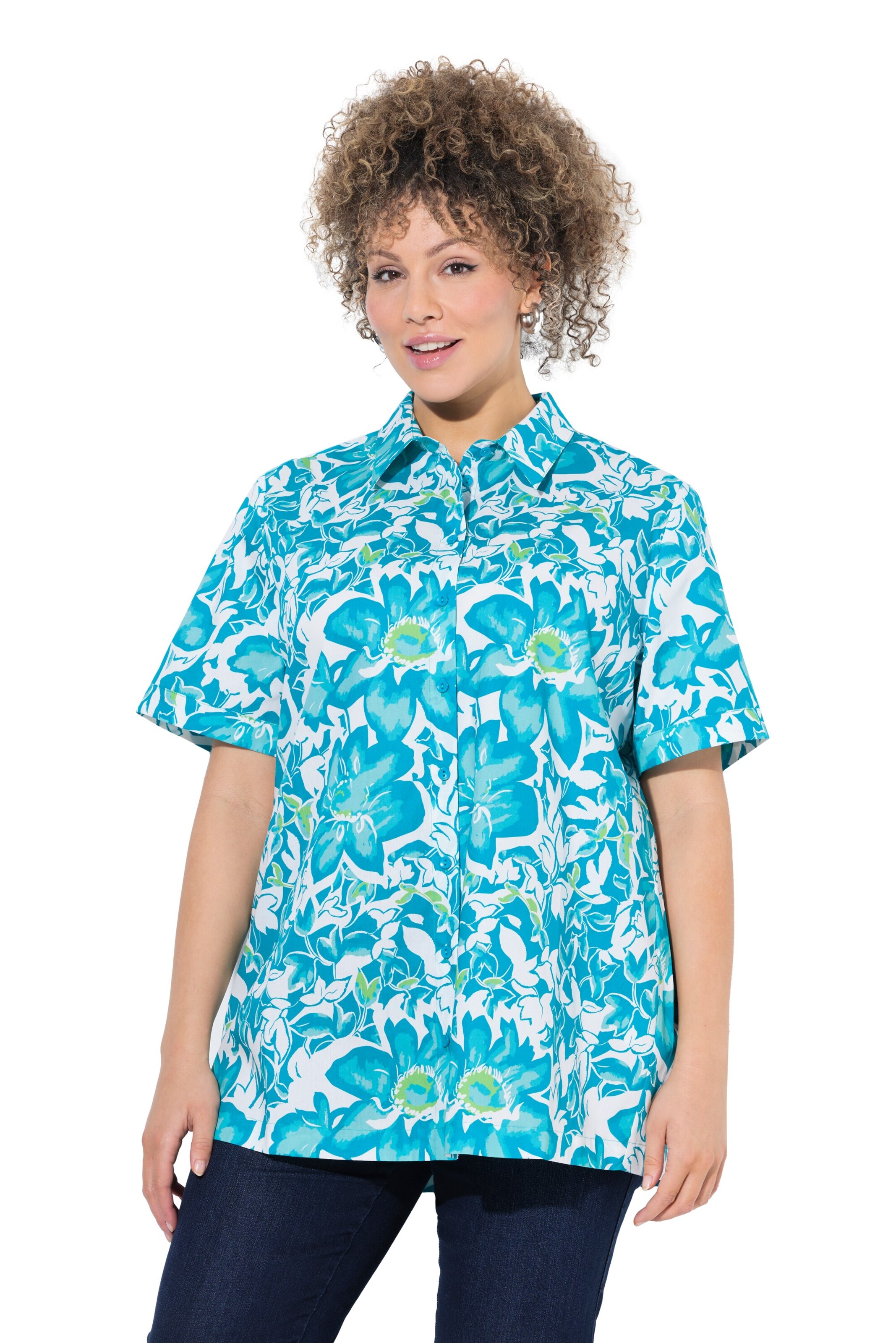 Ulla Popken Blouse in Blauw: voorkant