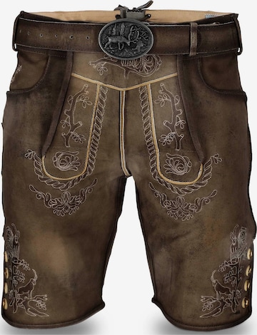 Steigenhöfer Regular Trachtenhose 'Lederhose Herren Franz' in Braun: Vorderseite