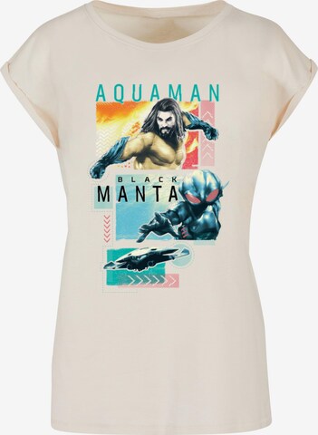 ABSOLUTE CULT Shirt 'Aquaman - Character Tiles' in Beige: front