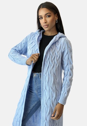 Cappotto in maglia di Elara in blu