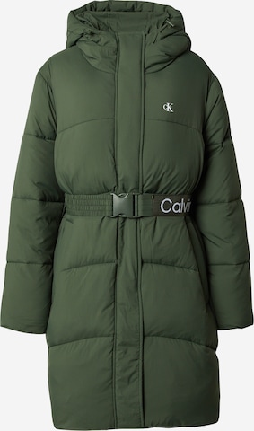 Calvin Klein Jeans Wintermantel in Groen: voorkant