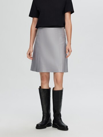 Jupe 'New Ibi' SELECTED FEMME en gris : devant
