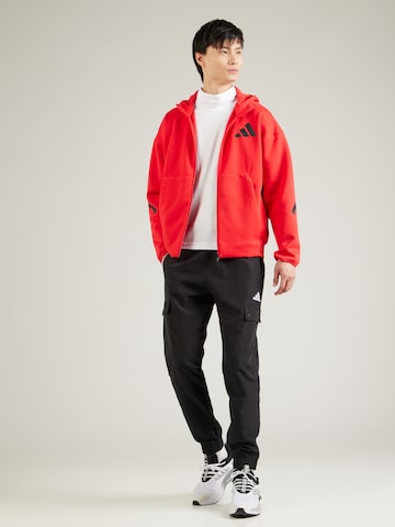 ADIDAS SPORTSWEAR Athletic Zip-Up Hoodie 'Z.N.E.' in Red