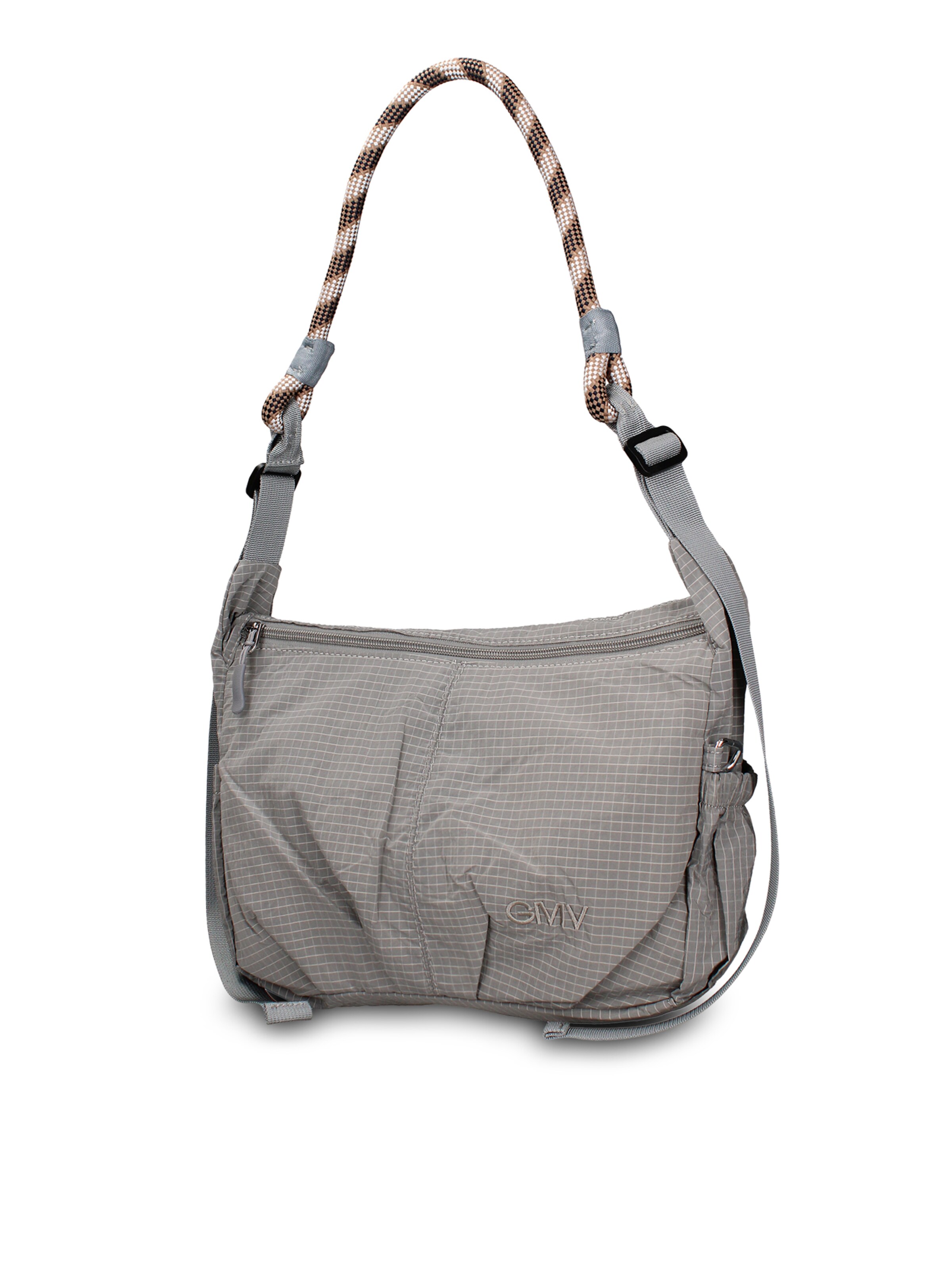Borsa a spalla 'Borsa a Spalla Donna Gianmarco Venturi Pelle Vegana PU con Zip' di GianMarco Venturi in grigio