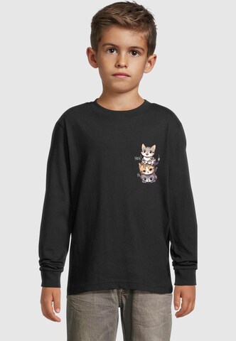 Merchcode Shirt 'Hi Cats' in Schwarz: Vorderseite