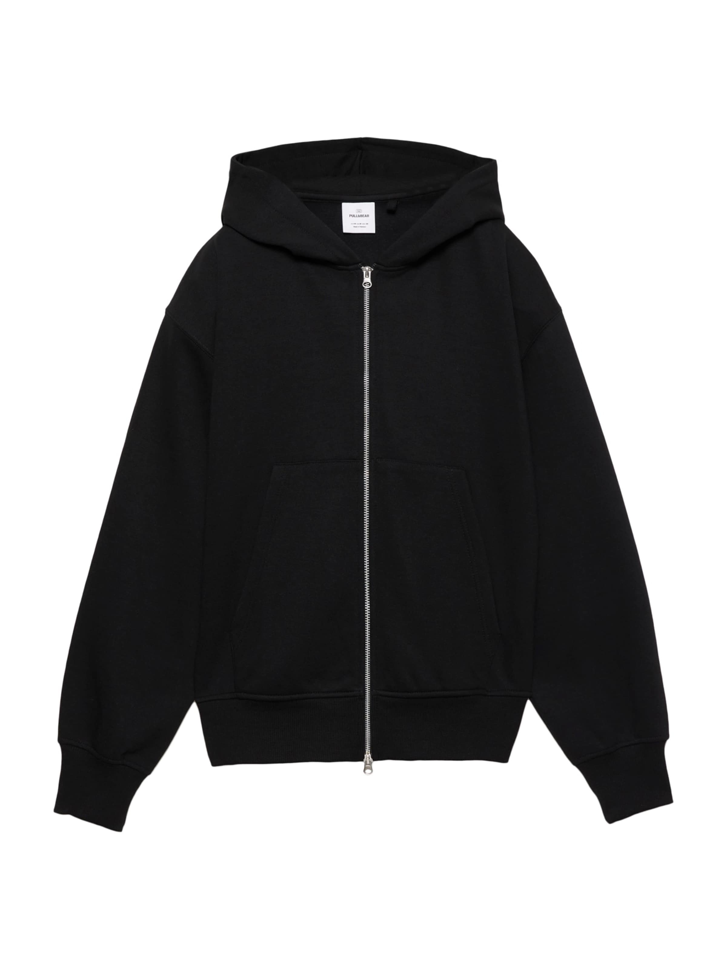 Pull&Bear Sweatjacke in Schwarz: Vorderseite