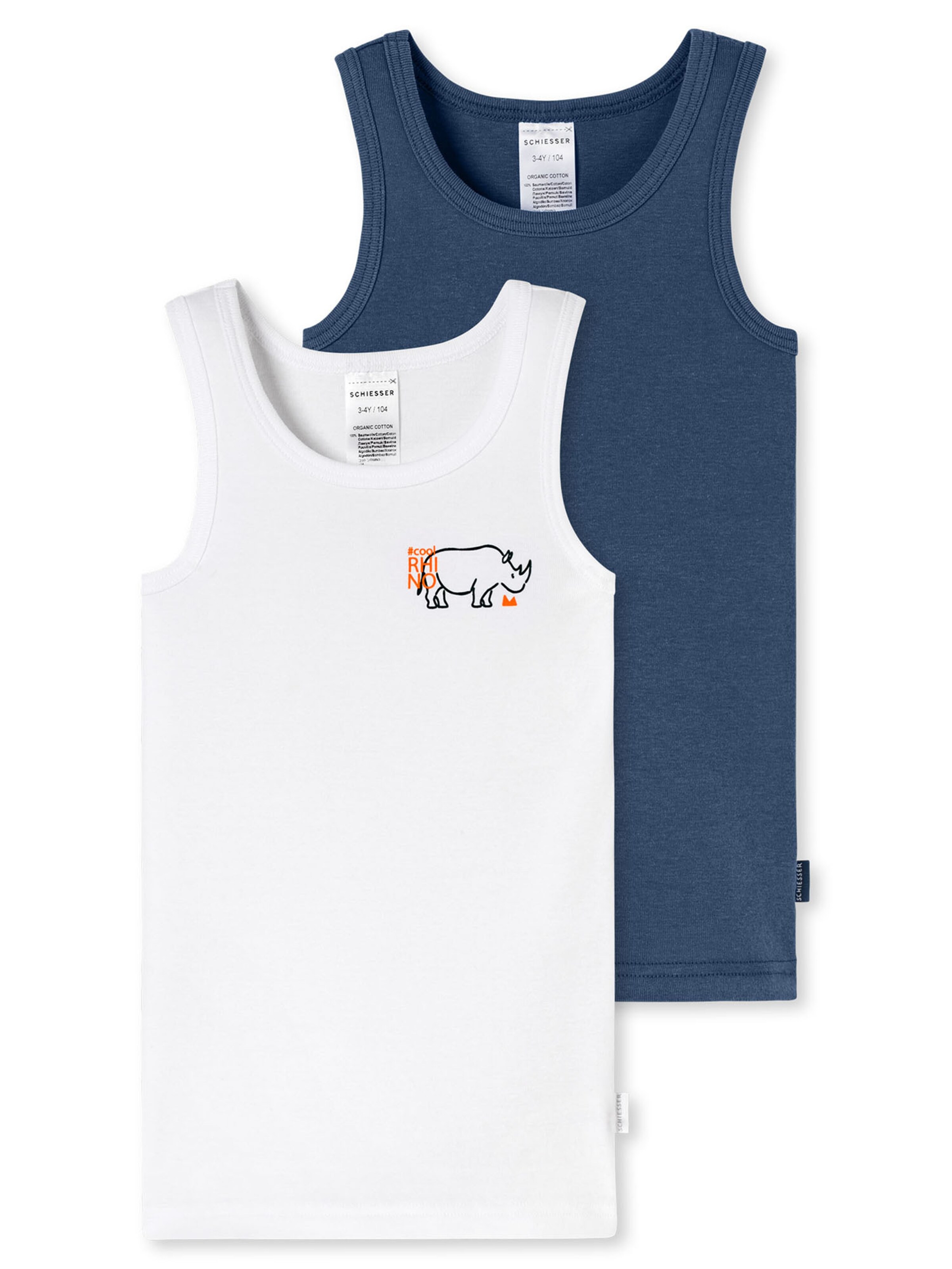 Maillot de corps ' Fine Rib ' SCHIESSER en bleu : devant