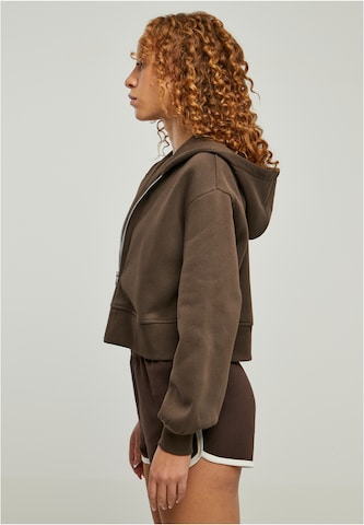 Urban Classics Zip-Up Hoodie in Brown