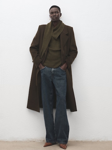 MANGO Prehoden plašč 'EYE' | zelena barva: sprednja stran