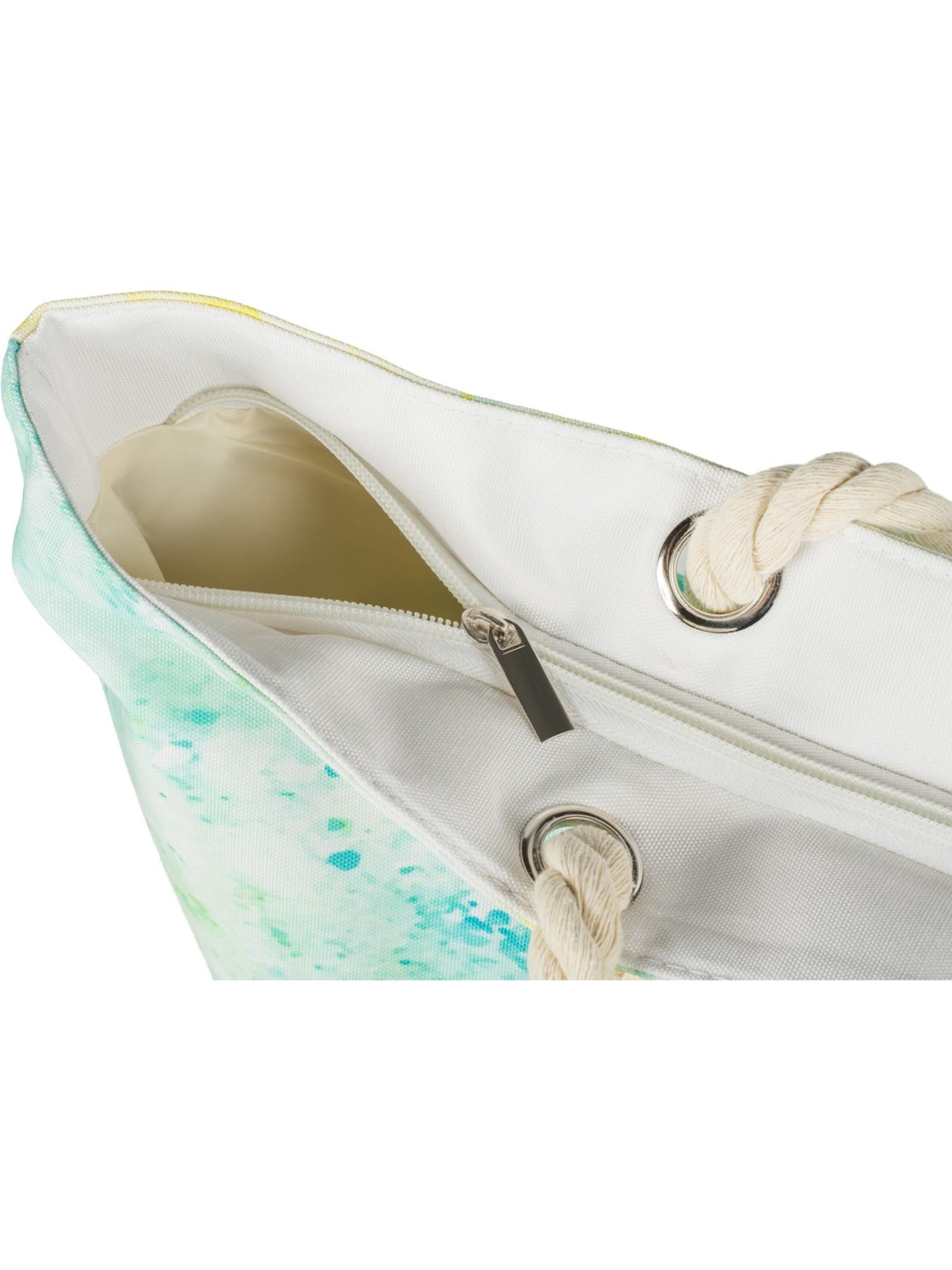 styleBREAKER Strandtasche 'Strandtasche Pouring Flecken Muster'‌‌‌‌‌‌‌ in Grün