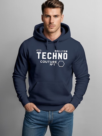 Neverless Sweatshirt 'Techno Couture' in Blue: front