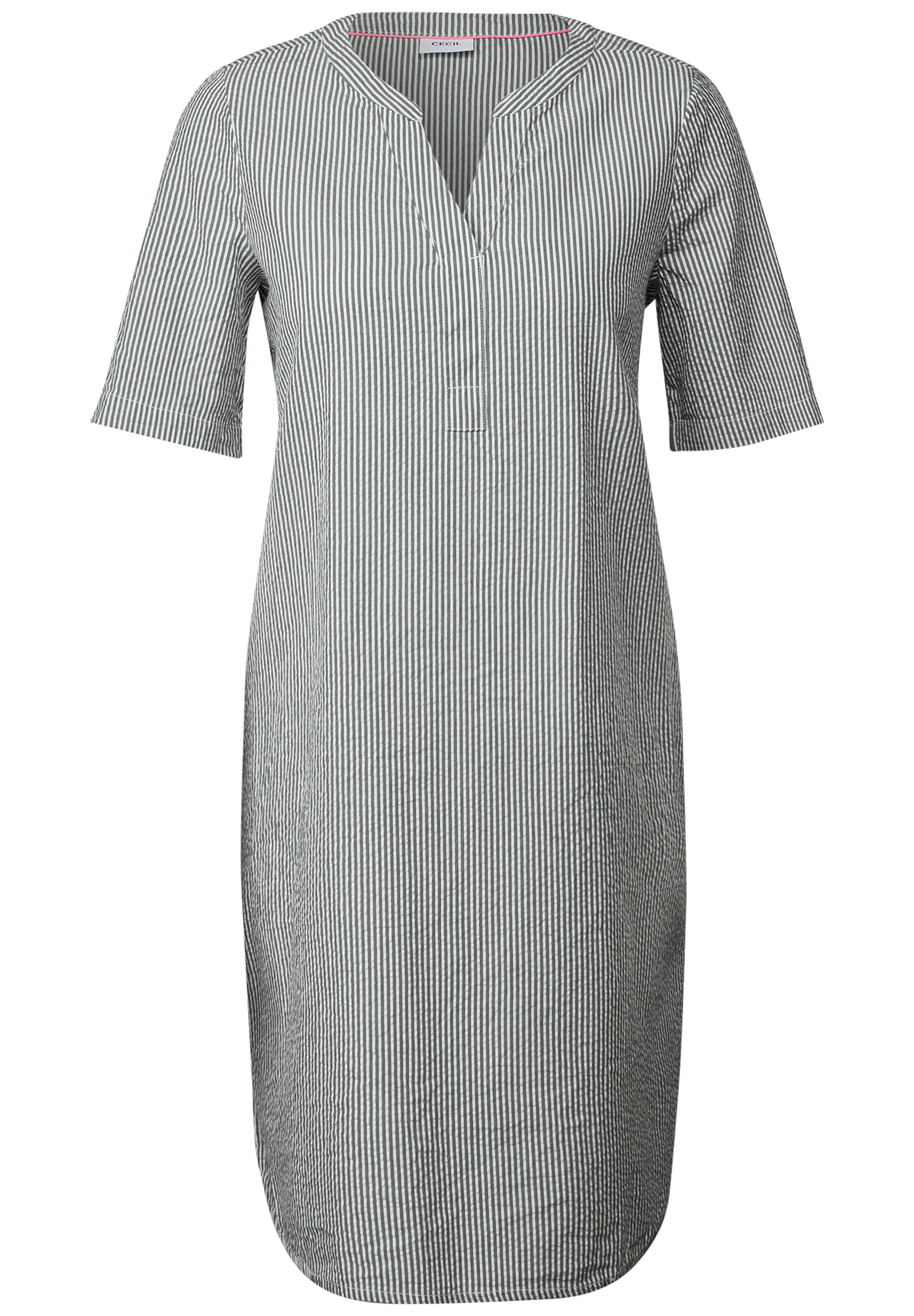 CECIL Dress 'Seersucker' in Grey: front
