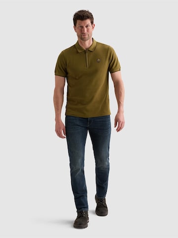 PME Legend - Camiseta 'PME LEGEND - Polo shirt in piqué with zipper closure' en marrón