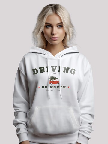 F4NT4STIC Sweatshirt 'Driving Home Weihnachten' in Wit: voorkant