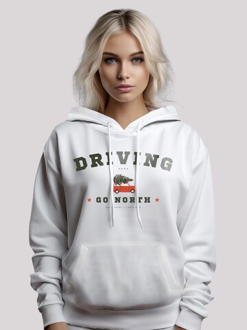 F4NT4STIC Sweatshirt 'Driving Home Weihnachten' in Weiß: predná strana