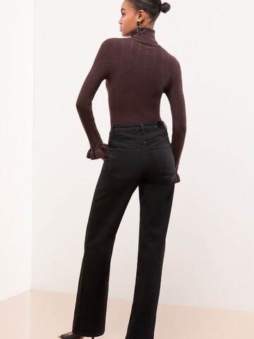 Lipsy Široký strih Džínsy - Čierna