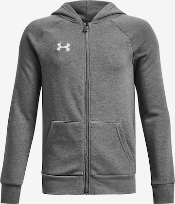 UNDER ARMOUR Athletic Zip-Up Hoodie 'Rival' in Grey: front