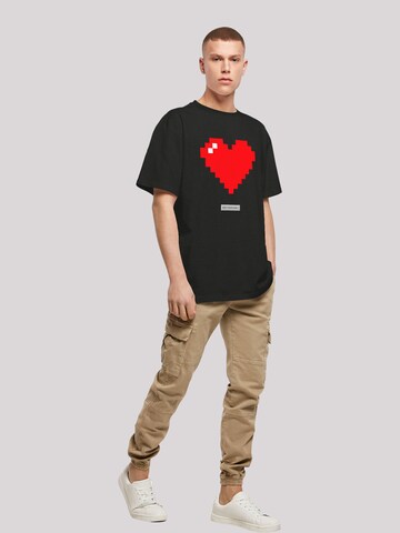 F4NT4STIC Shirt 'Pixel Herz' in Schwarz