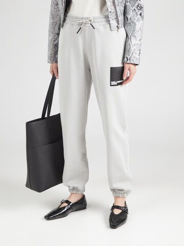 KARL LAGERFELD JEANS Tapered Trousers in Grey: front