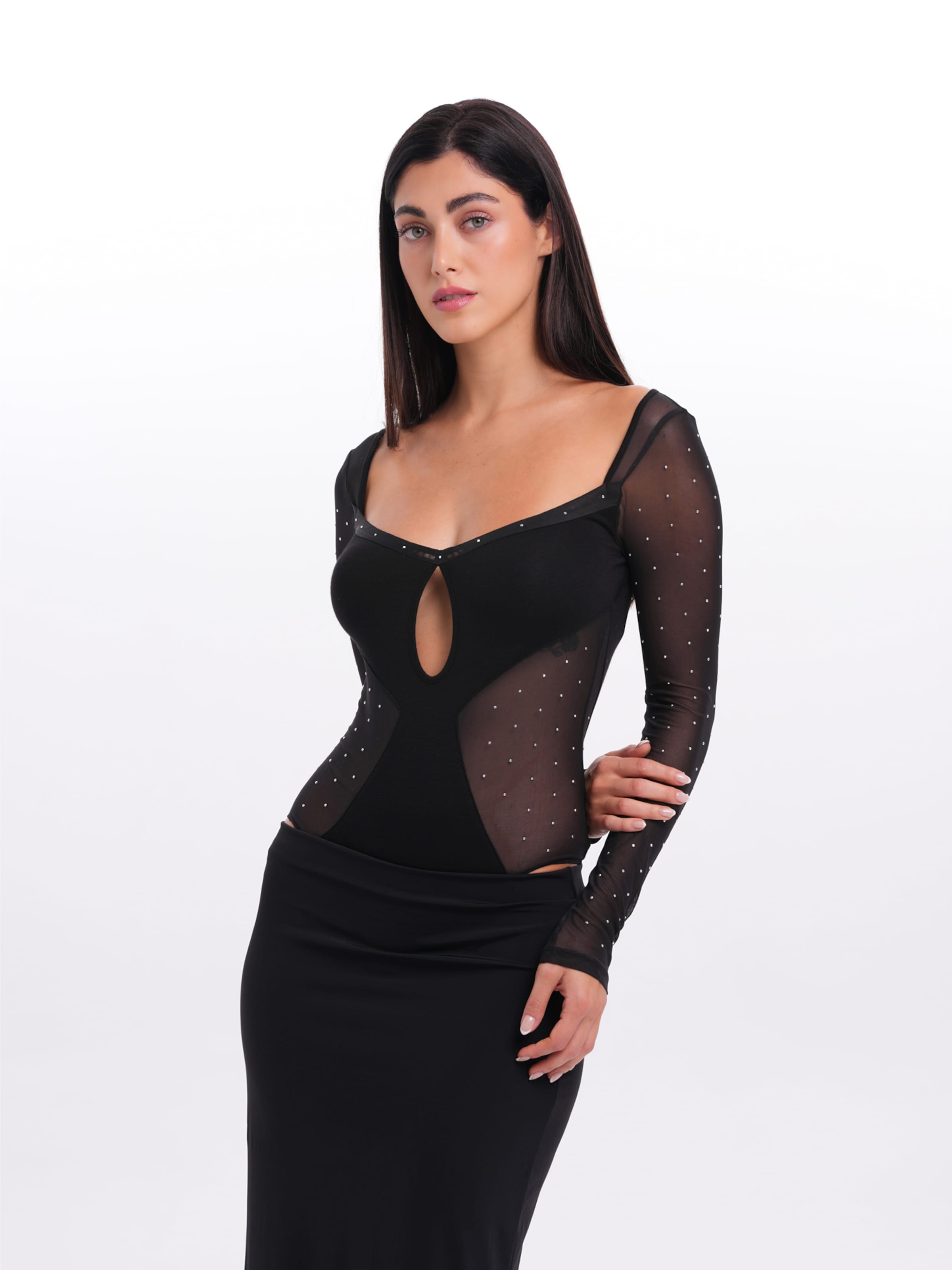 Shirtbody MYLAVIE by Sarah Harrison en noir : devant