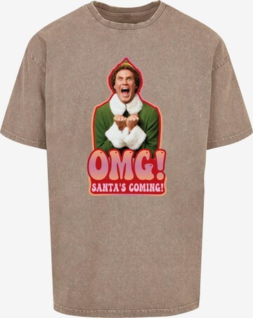 ABSOLUTE CULT Shirt 'Elf - Santa Is Coming' in Beige: front