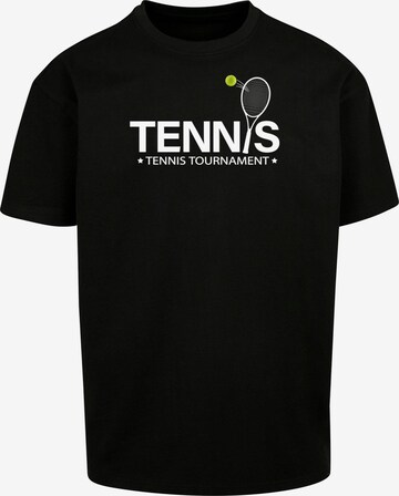 Merchcode Shirt 'Tennis Racket' in Zwart: voorkant