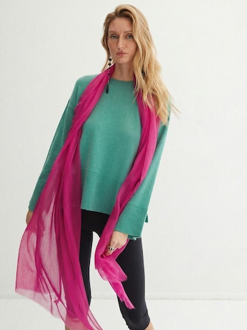 Écharpe SILK & CASHMERE en rose : devant