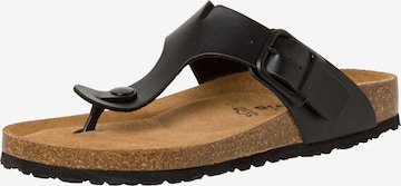 Tongs Tamaris en noir : devant