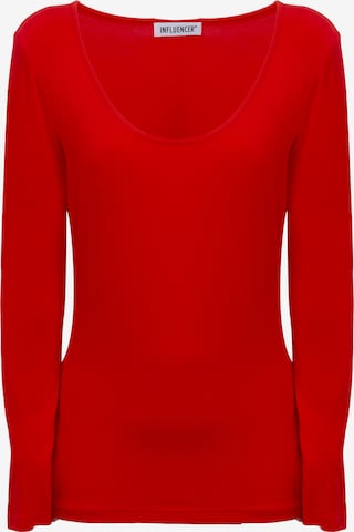 sarkans Influencer T-Krekls: no priekšpuses
