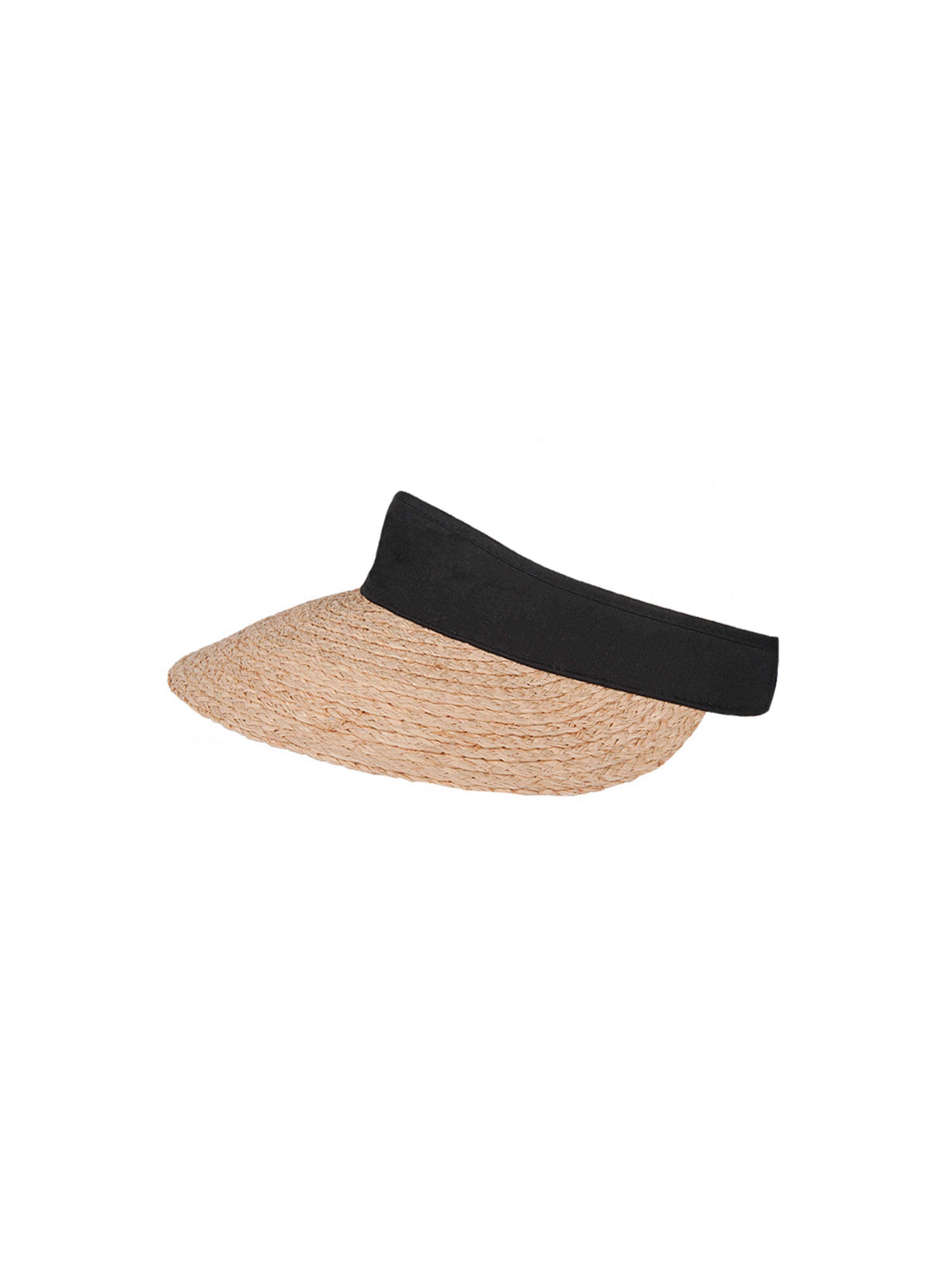 Hatland Cap 'Olinka Raffia' in Black: front