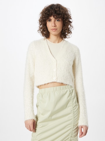 Urban Classics Knit Cardigan in White: front