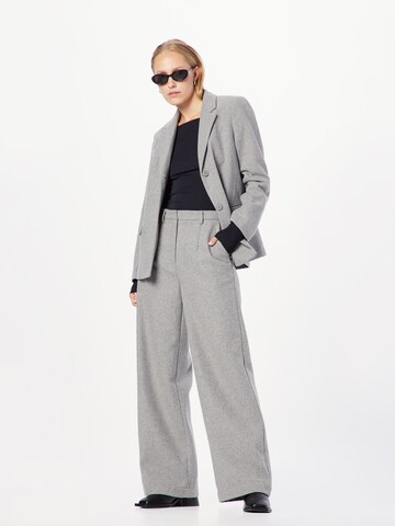Wide Leg Pantalon à pince minimum en gris