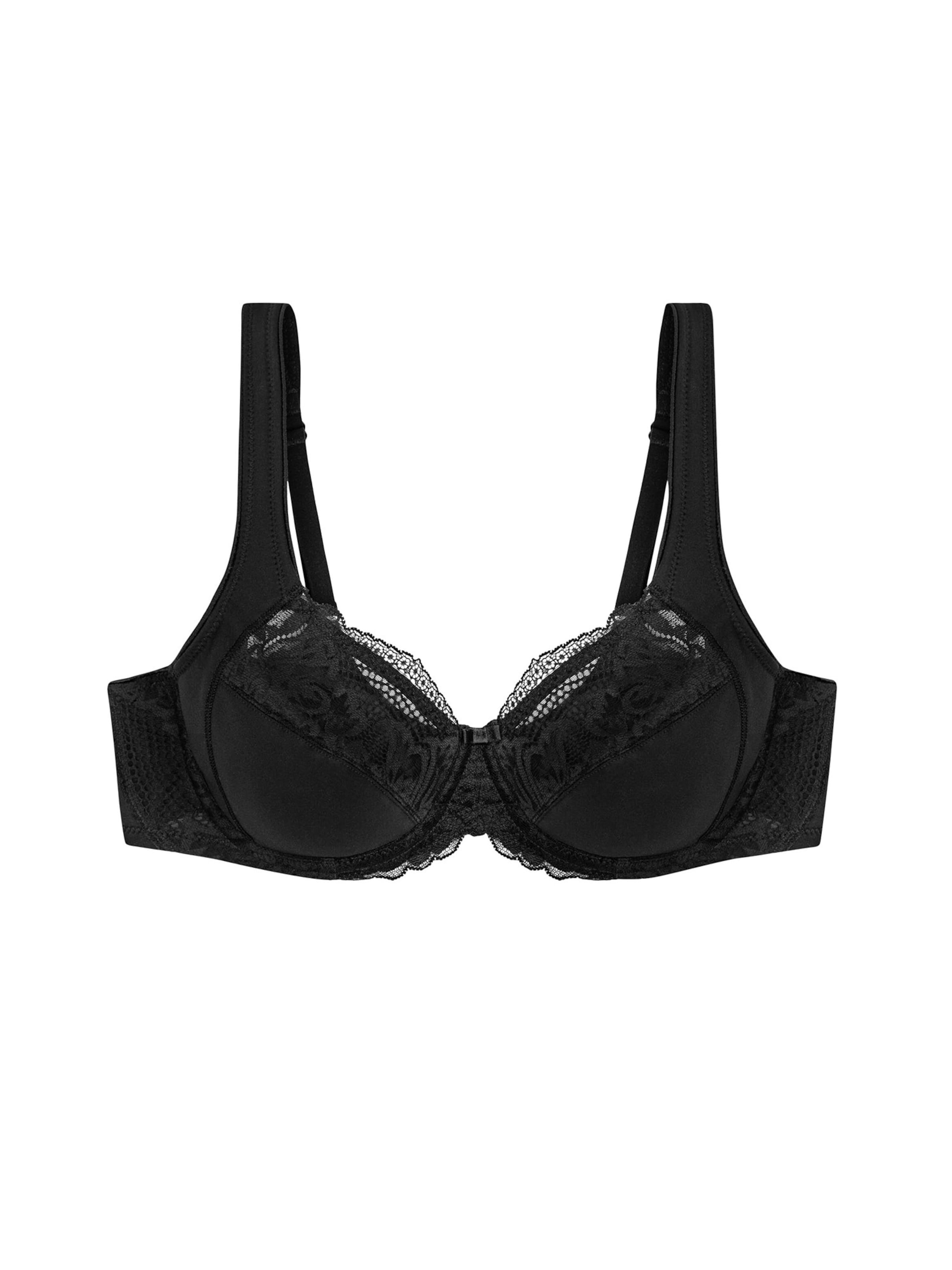 TRIUMPH Minimizer BH ' Modern Lace+Cotton ' in Zwart: voorkant