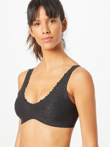 SLOGGI Bustier Melltartó 'Zero Feel Lace 2.0' - fekete: elől