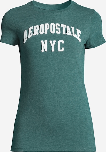 AÉROPOSTALE Shirt in de kleur Smaragd / Wit, Productweergave