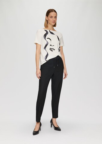s.Oliver BLACK LABEL Tapered Trousers in Black: front