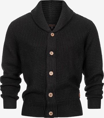 INDICODE JEANS Gebreid vest ' Brandox ' in Zwart: voorkant