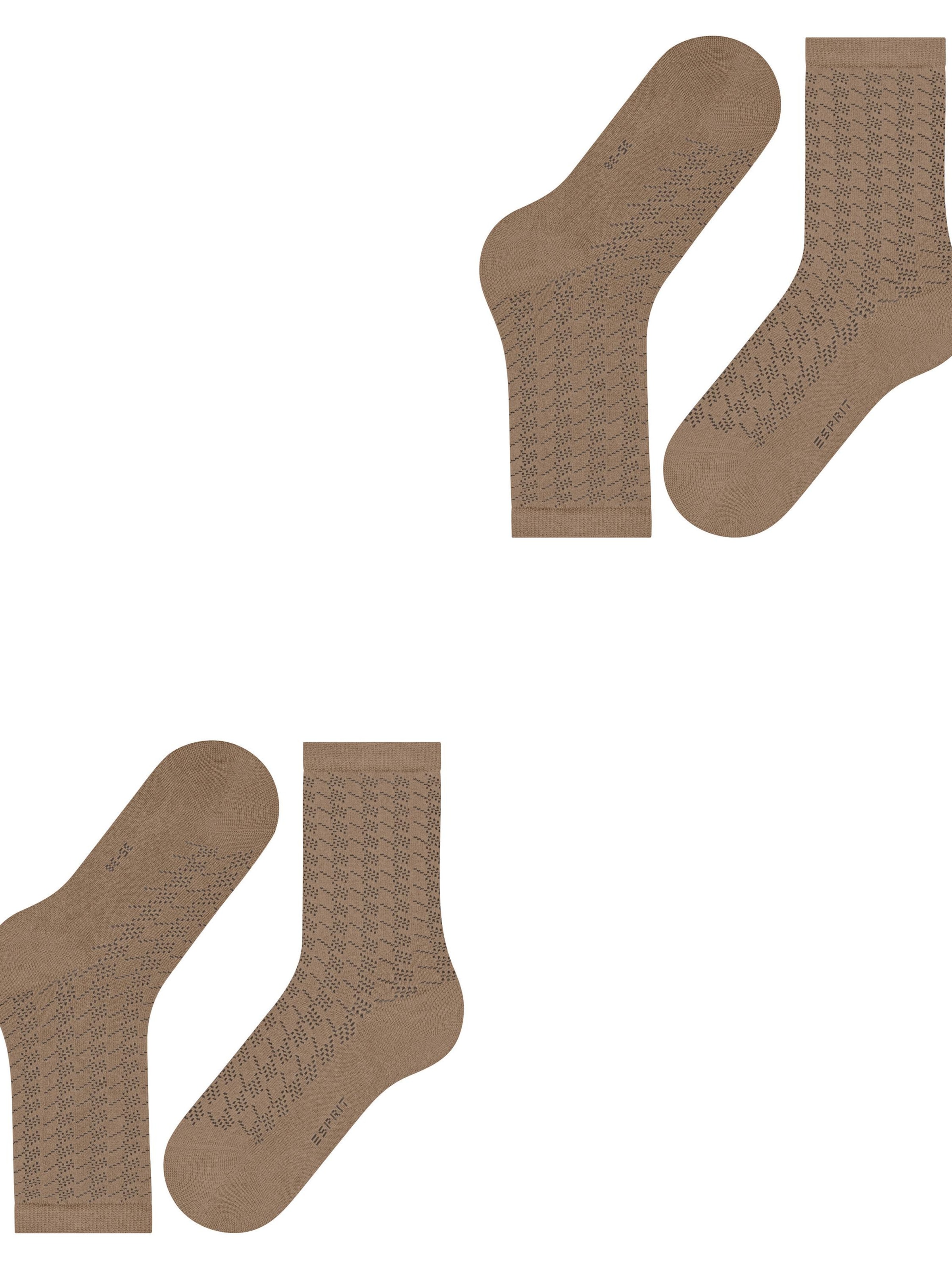 ESPRIT Socken 'Pepita Pattern 2-Pack'‌‌‌ in Beige