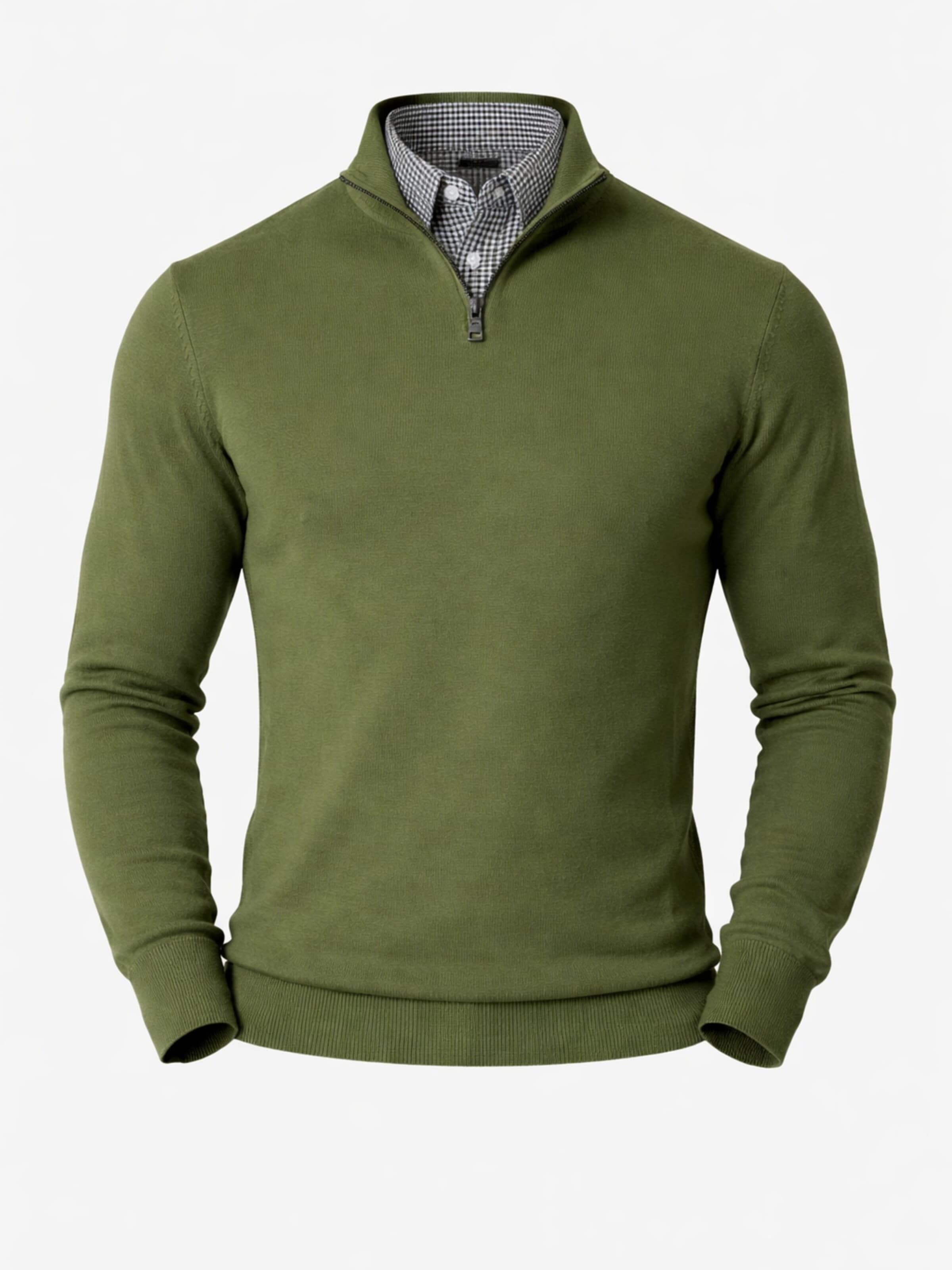 PANTONECLO Pullover 'Pantoneclo Men’s Mock Sweater' i grøn: forside